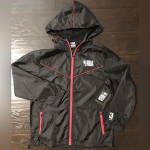 Unisex NBA Sports Jacket/Windbreaker/Rain Jacket Black Polyester black Small/S